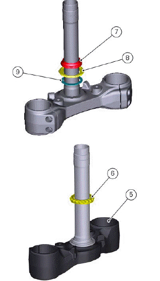 Fork - steering head: steering assembly