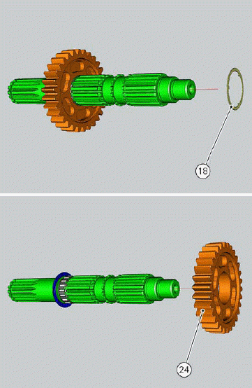 Gearbox assembly: gearbox shafts