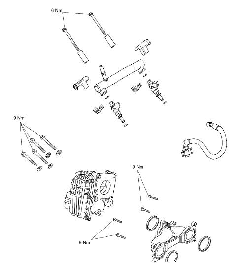 Exploded View - Fuel Rail, Throttles and Injectors